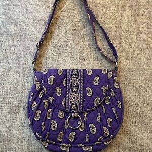 Vera Bradley Purse Simply Violet Purple Paisley Saddle Up Crossbody Shoulder Bag